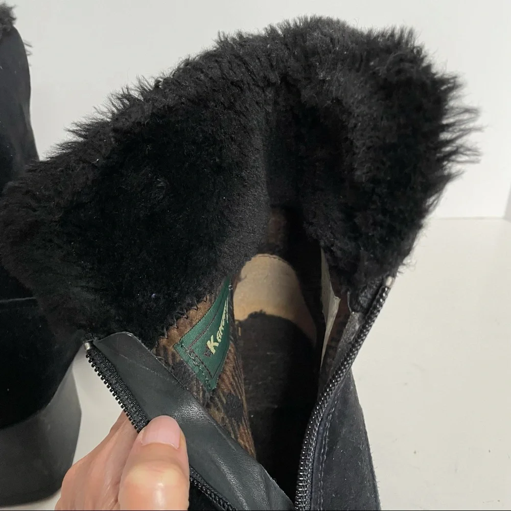 Kamouraska Boots Canada Zip Up Black Suede Winter Bailey Sz 7
